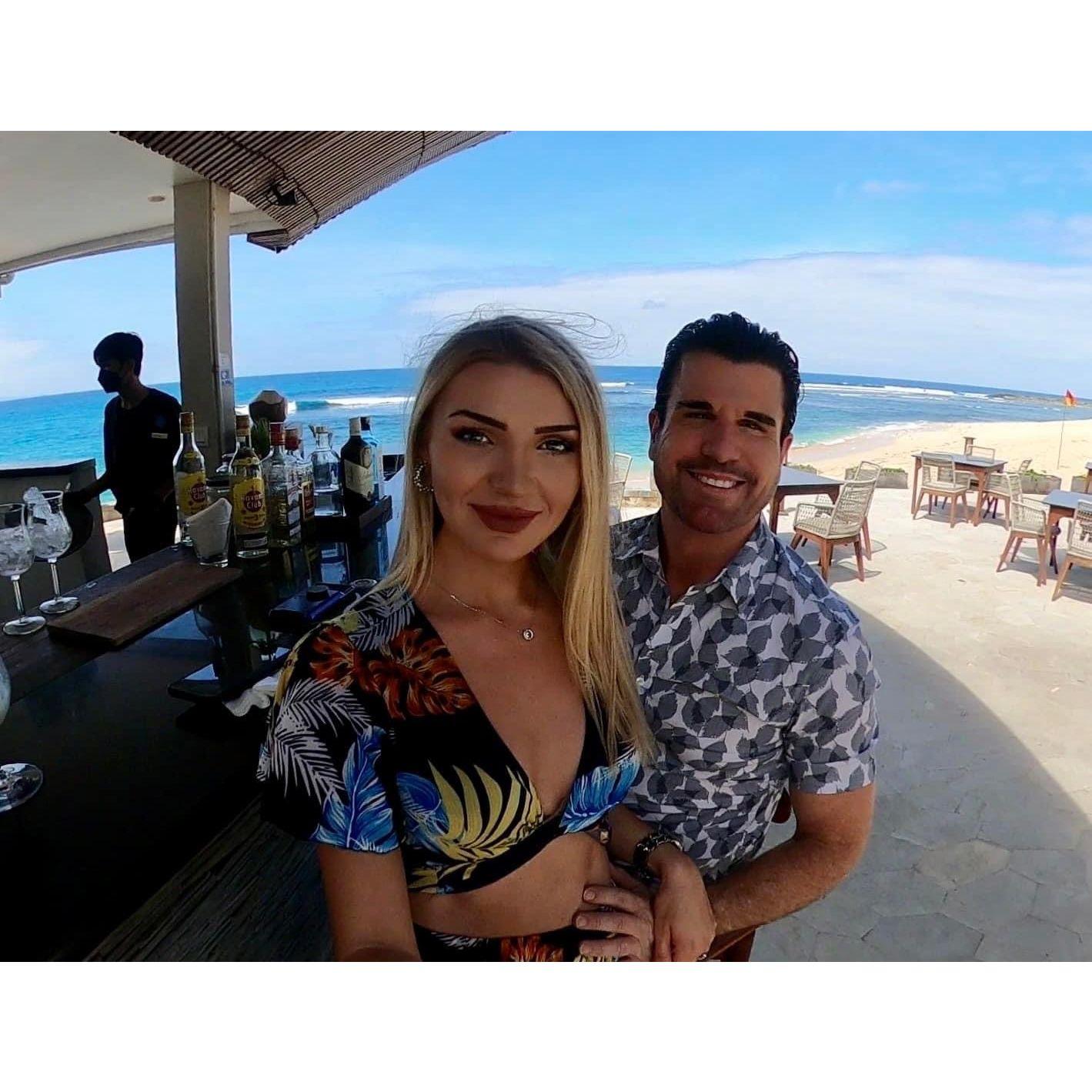 Drinking beachside in Indonesia