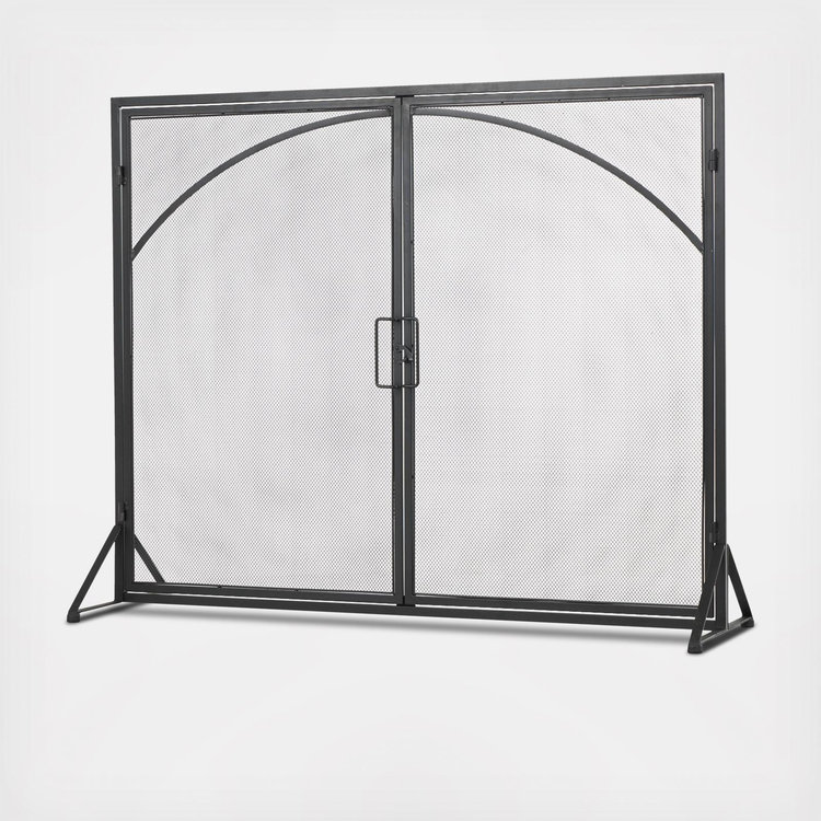 Tisbury Lane, Metal Single Panel Fireplace Screen with Door