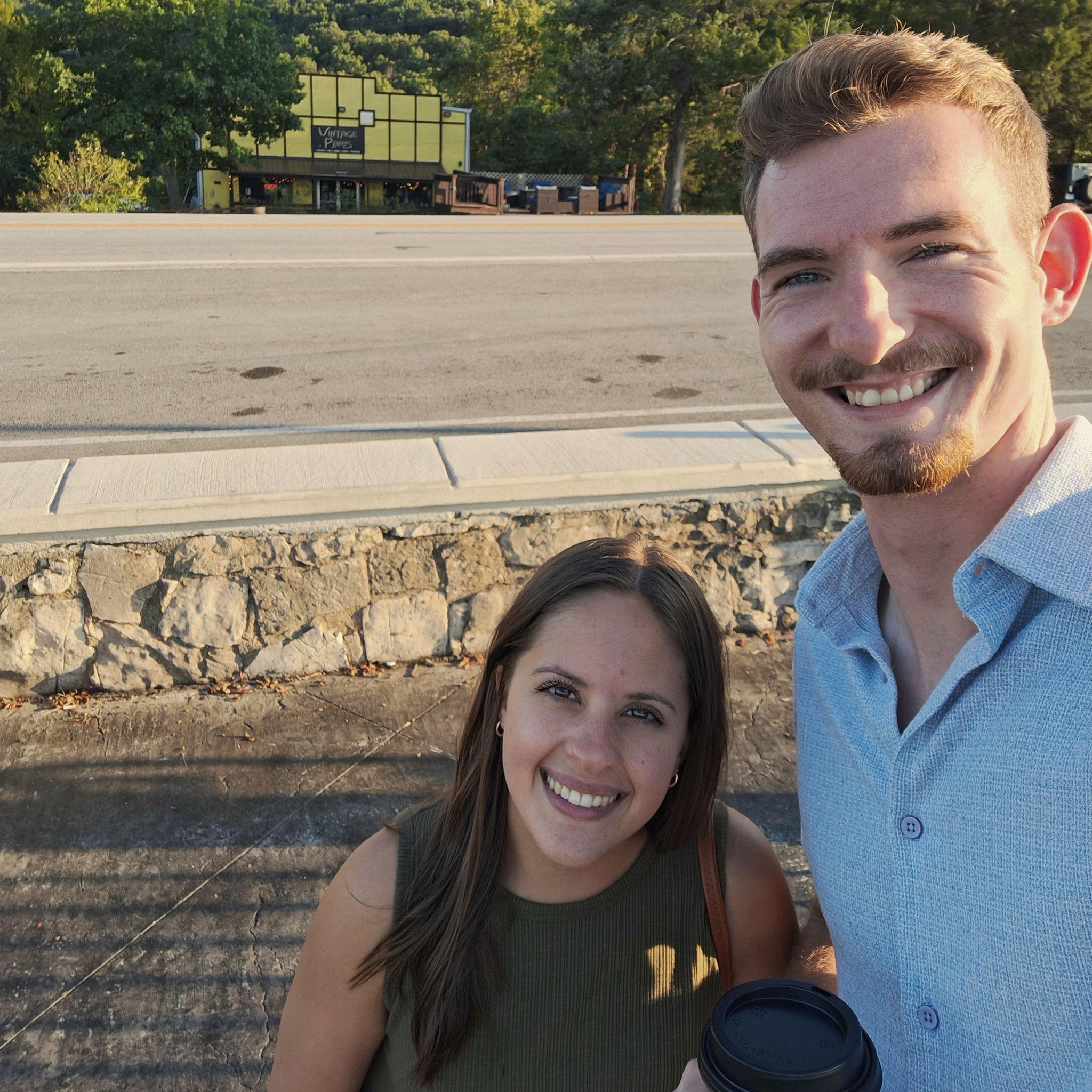 This picture was taken during our first trip to Arkansas to meet Meme. We stopped at Ben's favorite college coffee shop, Vintage Paris.