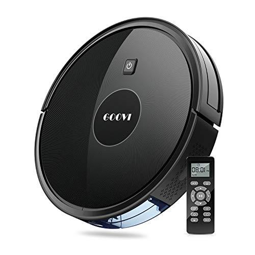 GOOVI Robot Vacuum, Upgraded Robotic Vacuum Cleaner (Slim) Max Strong Suction, Quiet Multiple Cleaning Modes, Self-Charging Vacuum, for Pet Hair, Hard Floor, Medium-Pile Carpets