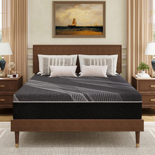 Dyonery King Mattress 12 Inch Charcoal Memory Foam in a Box, CertiPUR-US Certified, Fiberglass Free, Gel Double Mattress, Made in The USA of US Foam, 80" × 76" × 12", Medium