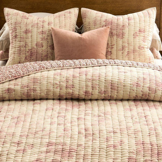 Floral Cloud Reversible Quilt, Rosewood Multi, King/Cal. King