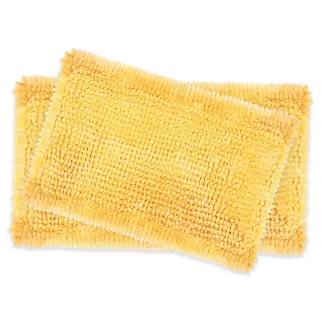 Laura Ashley® Butter Chenille Bath Rugs in Yellow (Set of 2)