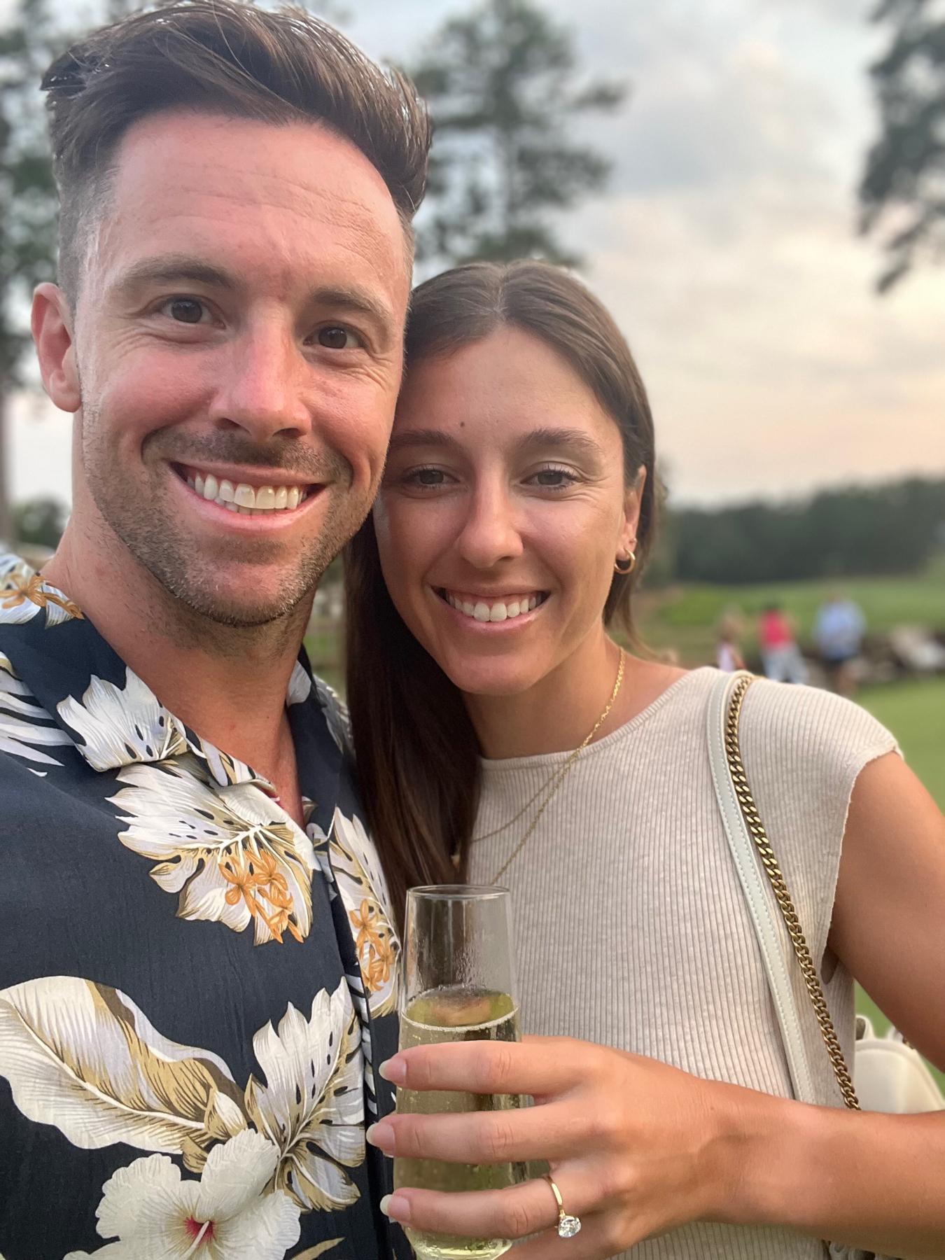 Celebrating our engagement at Reynolds, Lake Oconee