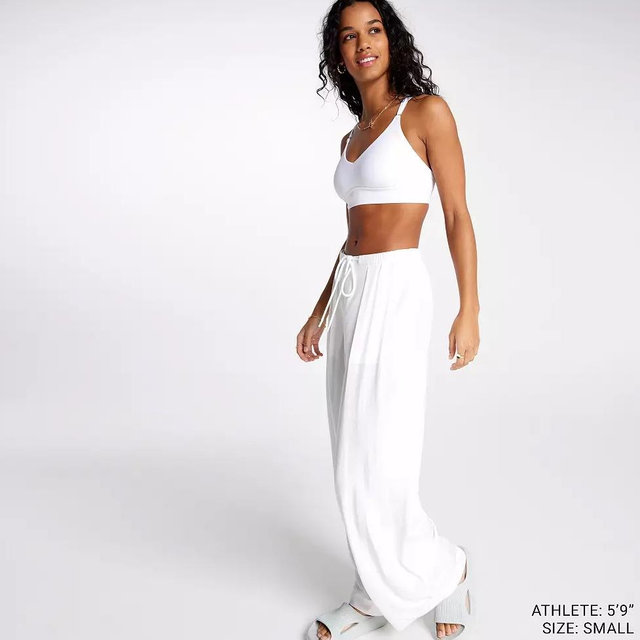 CALIA Women's Pleated Wide Leg Swim Cover Up - L