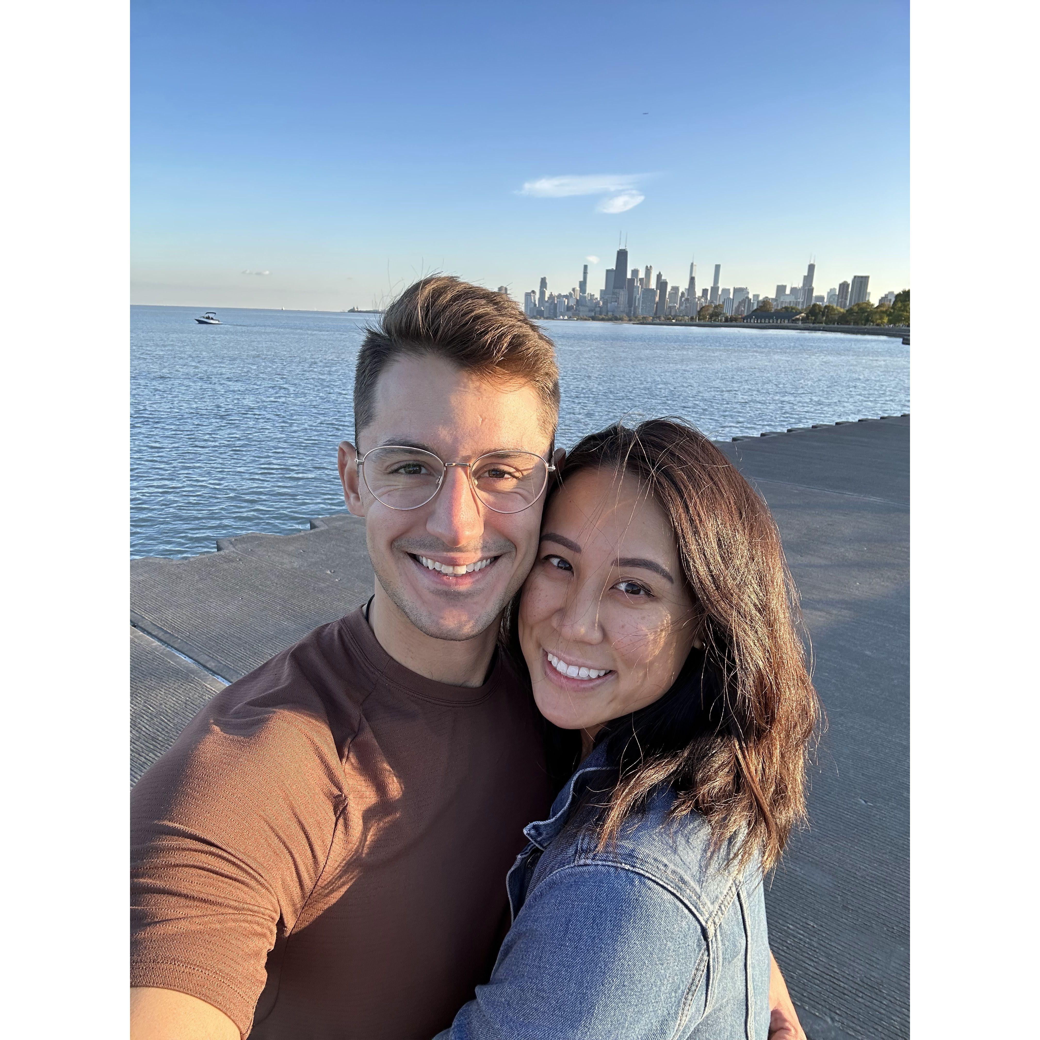 One of our favorite places to be - Lakefront Trail in Chicago. We walked here almost every day after work for our two month stay!