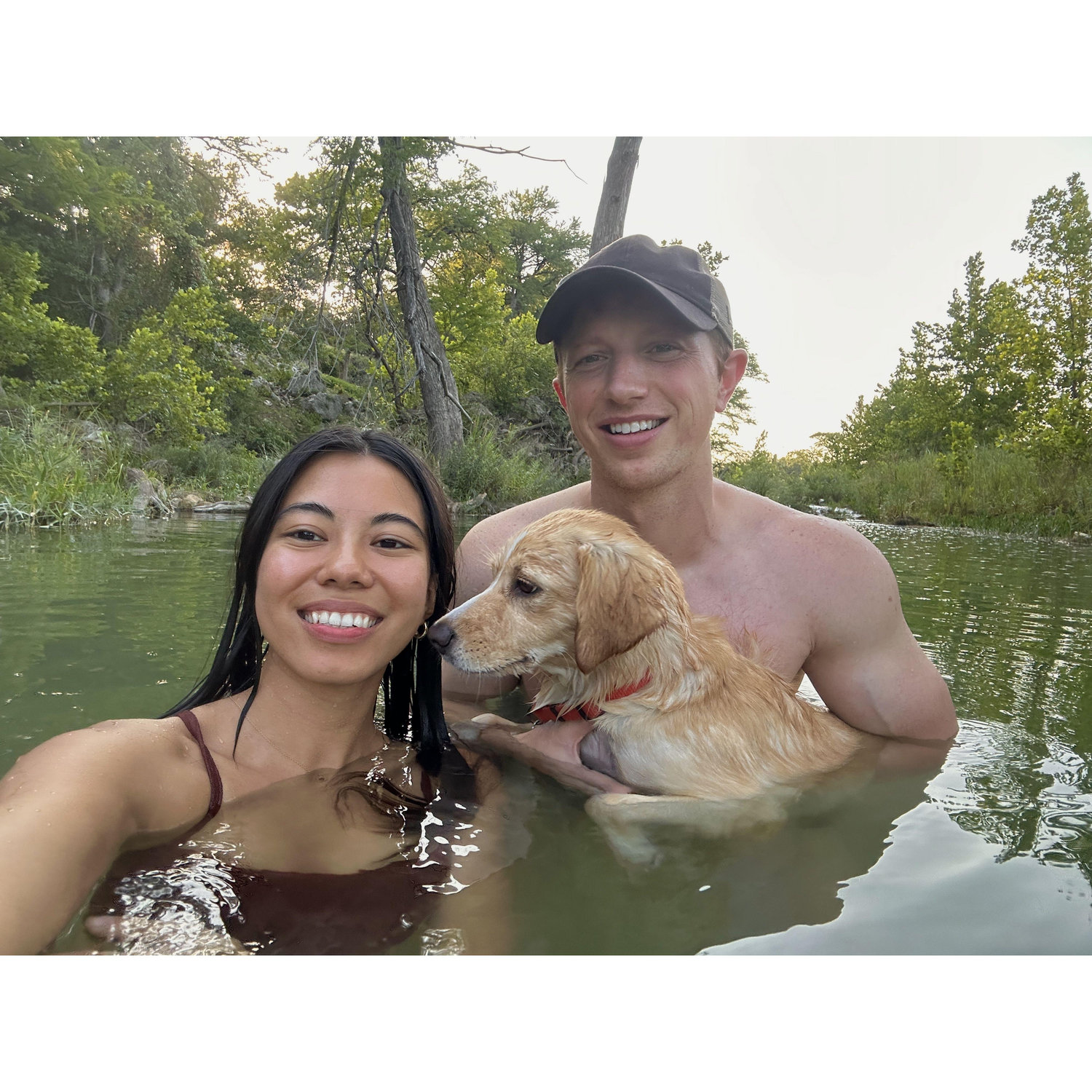 Taking our pup, Kota, for a swim
