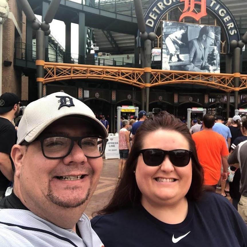 Our first Tiger's game. They won!