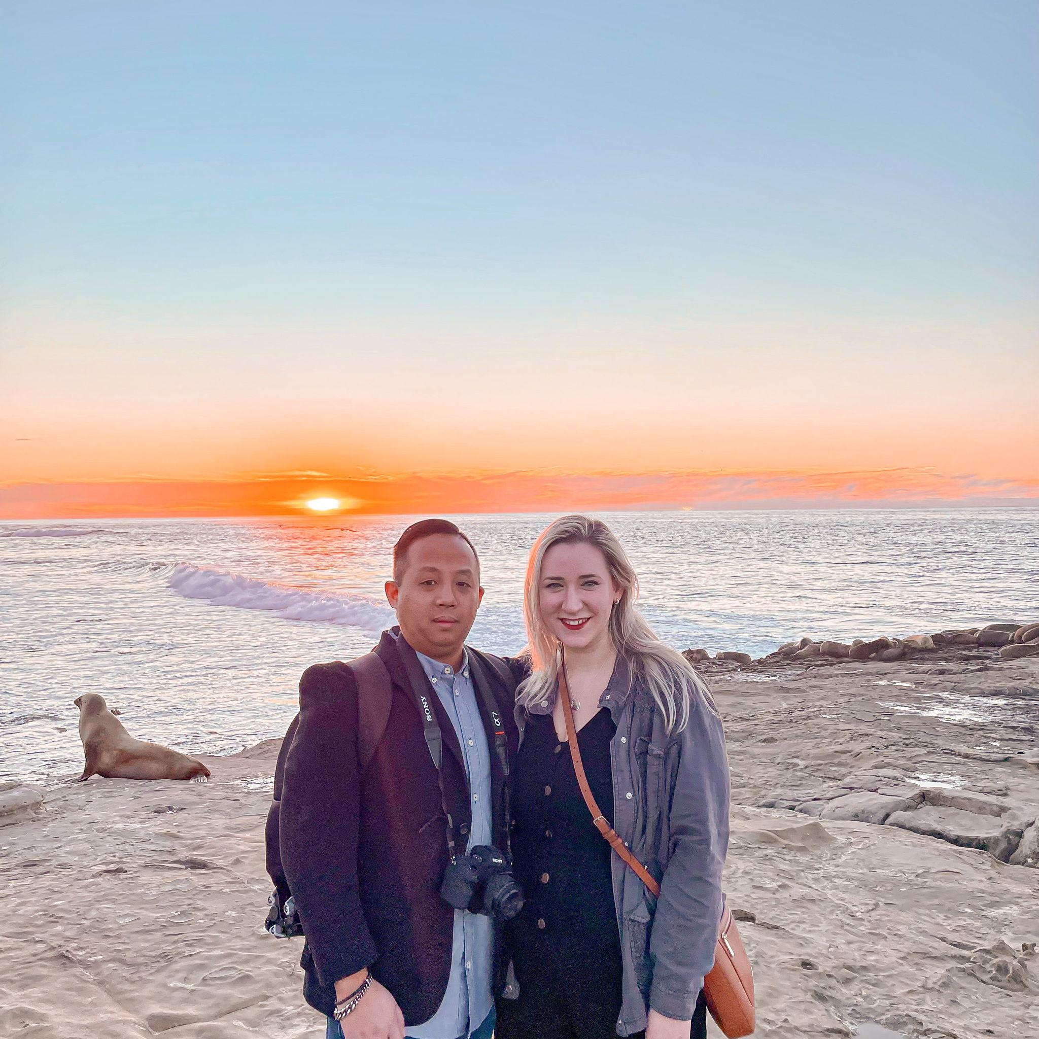 Our first trip to San Diego together, January 2022. This picture was taken in La Jolla, CA.