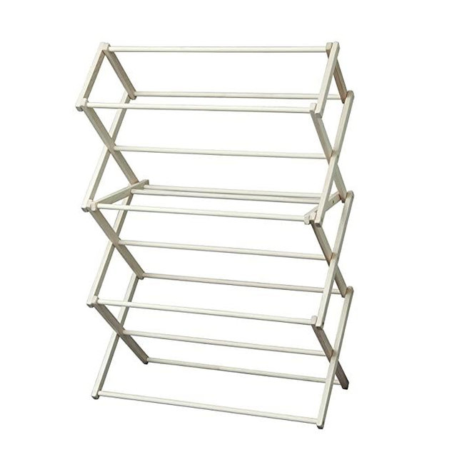 Peaceful Classics Amish Craftsman Foldable Wooden Clothes Drying Rack, Handmade Collapsible Racks for Hanging Laundry, Wash Cloths, or Towels (Medium)
