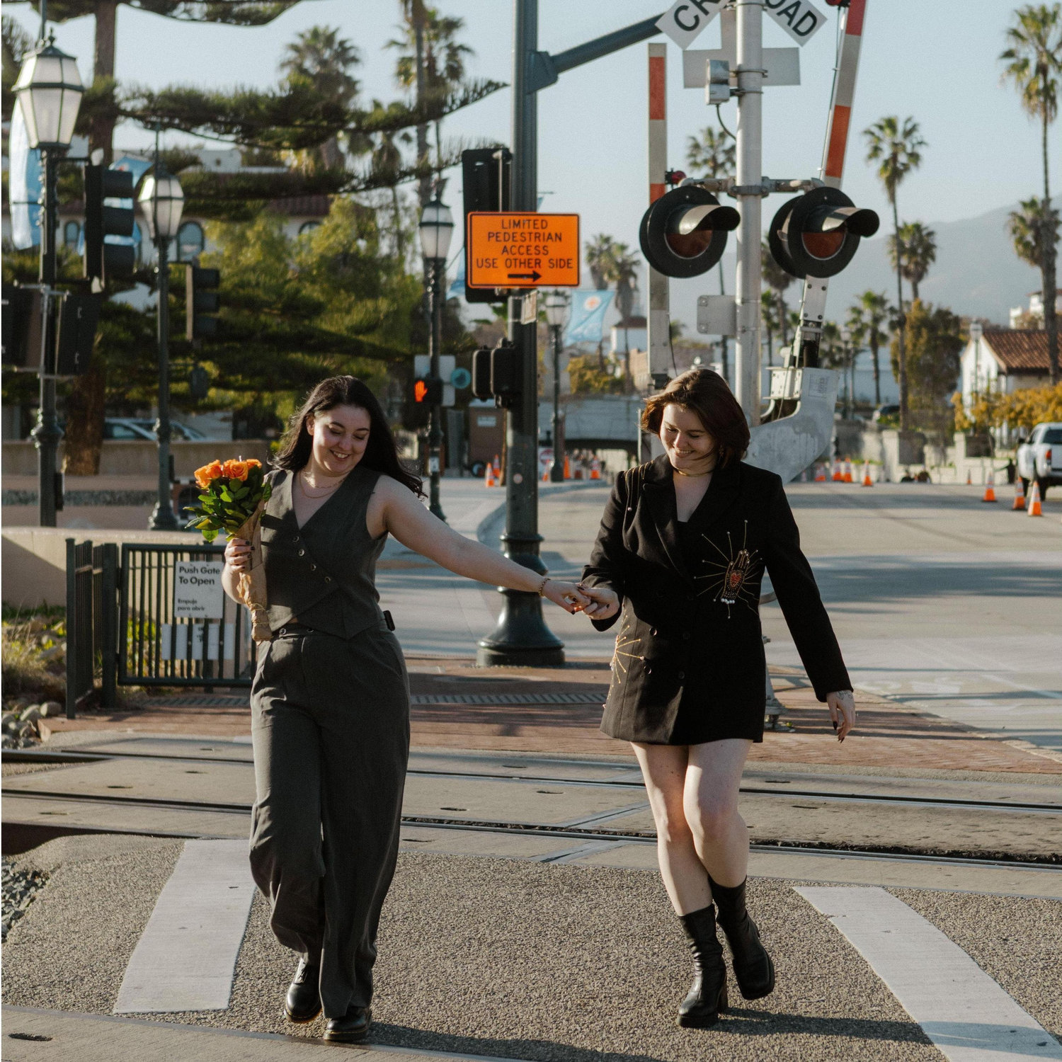 From our spring 2025 engagement shoot in Santa Barbara's Funk Zone.