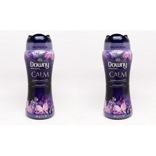 Downy Infusions In-Wash Laundry Scent Booster Beads, CALM, Soothing Lavender and Vanilla Bean, 12.2 oz (Pack of 2)