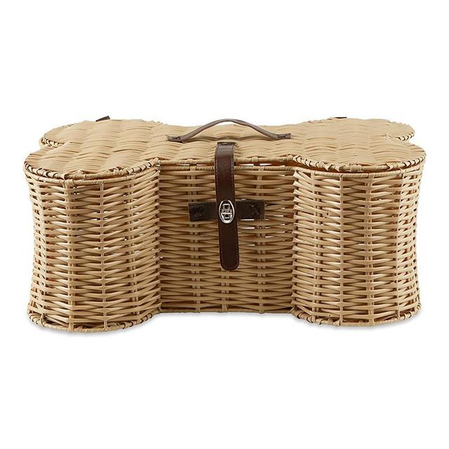 Bone Dry Pet Storage Collection Toy Basket, Medium, 21x13x8", Beige Plastic Wicker