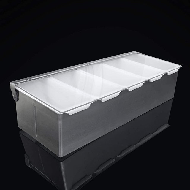 New Star Foodservice 48032 Stainless Steel Condiment Dispenser with 5 Compartments