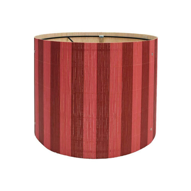 modern lampshade with decorative bamboo black simple Geometric design groovy unique for floor and table Lamp size 30x23cm (Deep Red Stripe)