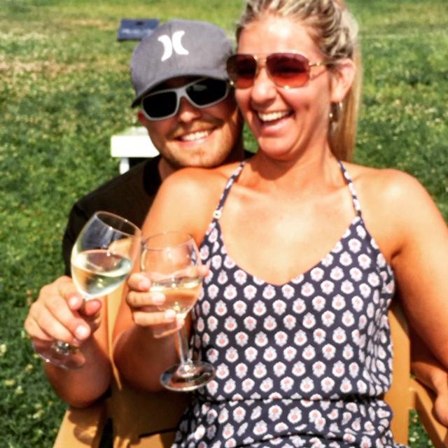 His first time wine tasting at Martha Clara Vineyard. We had a blast!