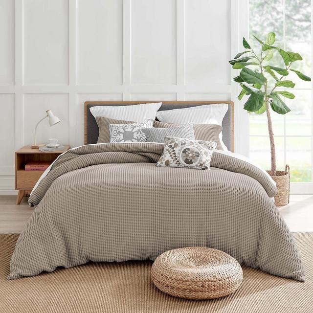 Mills Beige Fawn Duvet Set - One King Duvet and Two King Shams - Levtex Home