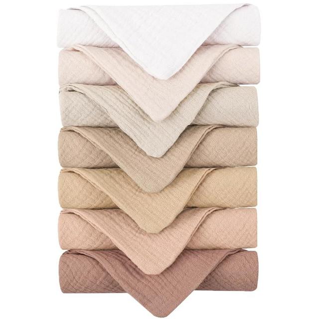 Konssy 7 Pack Face Cloths, Soft Wash Cloth for Washing Face, Cotton Face Towels for Sensitive Skin Women Facial Makeup Remover Reusable Absorbent Washcloths （11 x 11 Inch）