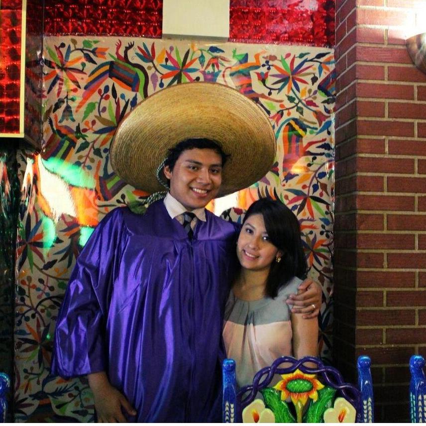 When Ivonne showed support by going to Manuel's Graduation. They celebrated right after! (That explains the hat.) (July 2014)