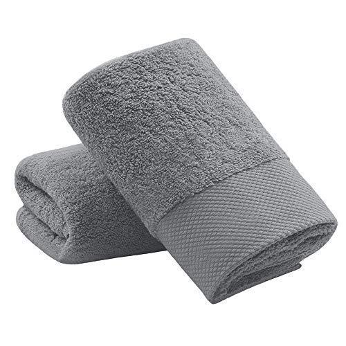 Cotton Hand Towels, Soft & Highly Absorbent Hand Towel for Bathroom,Set of 2 Grey 14 x 30 Inch