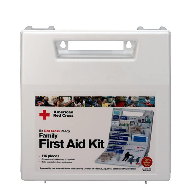 First Aid Only 9161-RC American Red Cross Deluxe Family First Aid Kit, Plastic Case