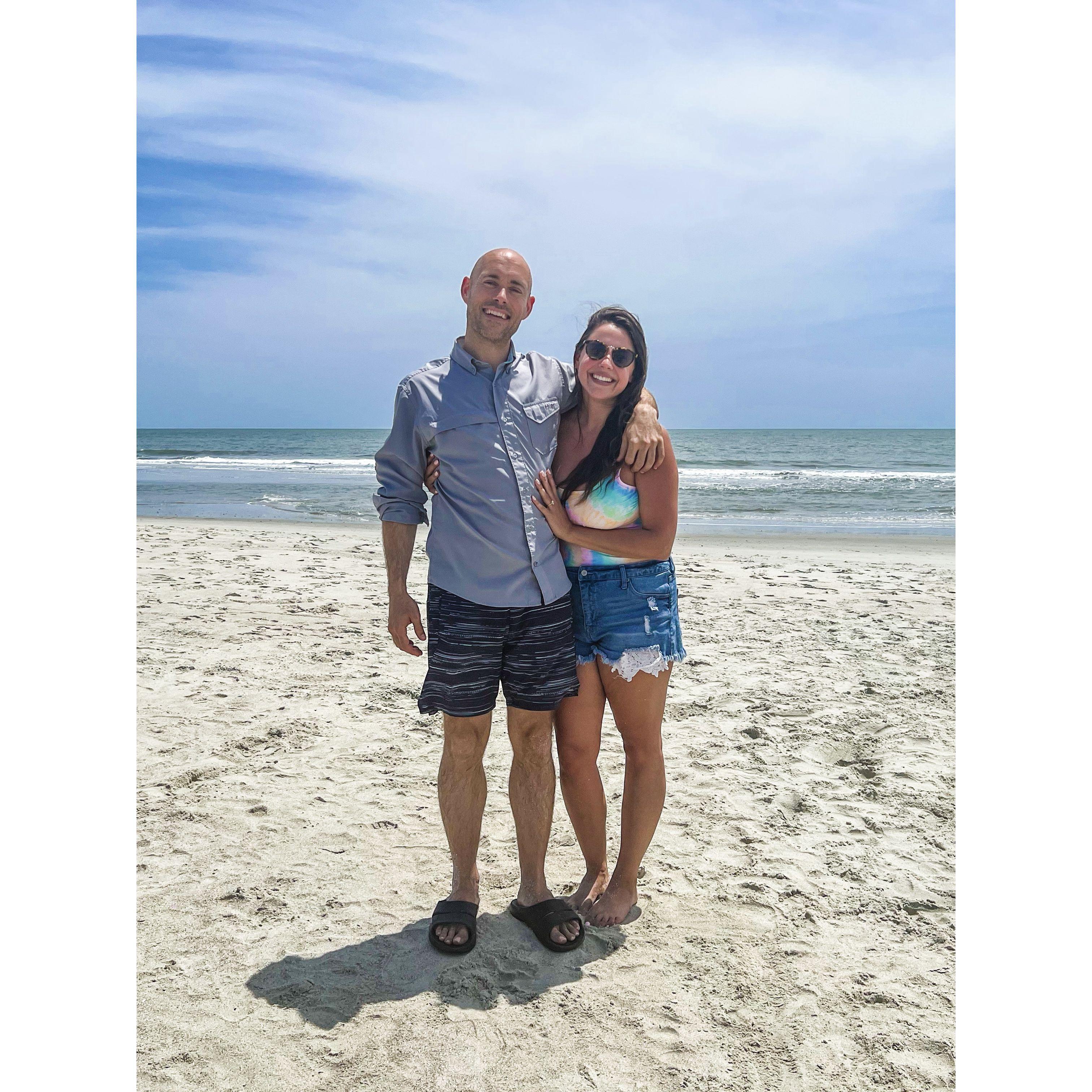 Branden proposed at our favorite beach on IOP, 4/30/22!