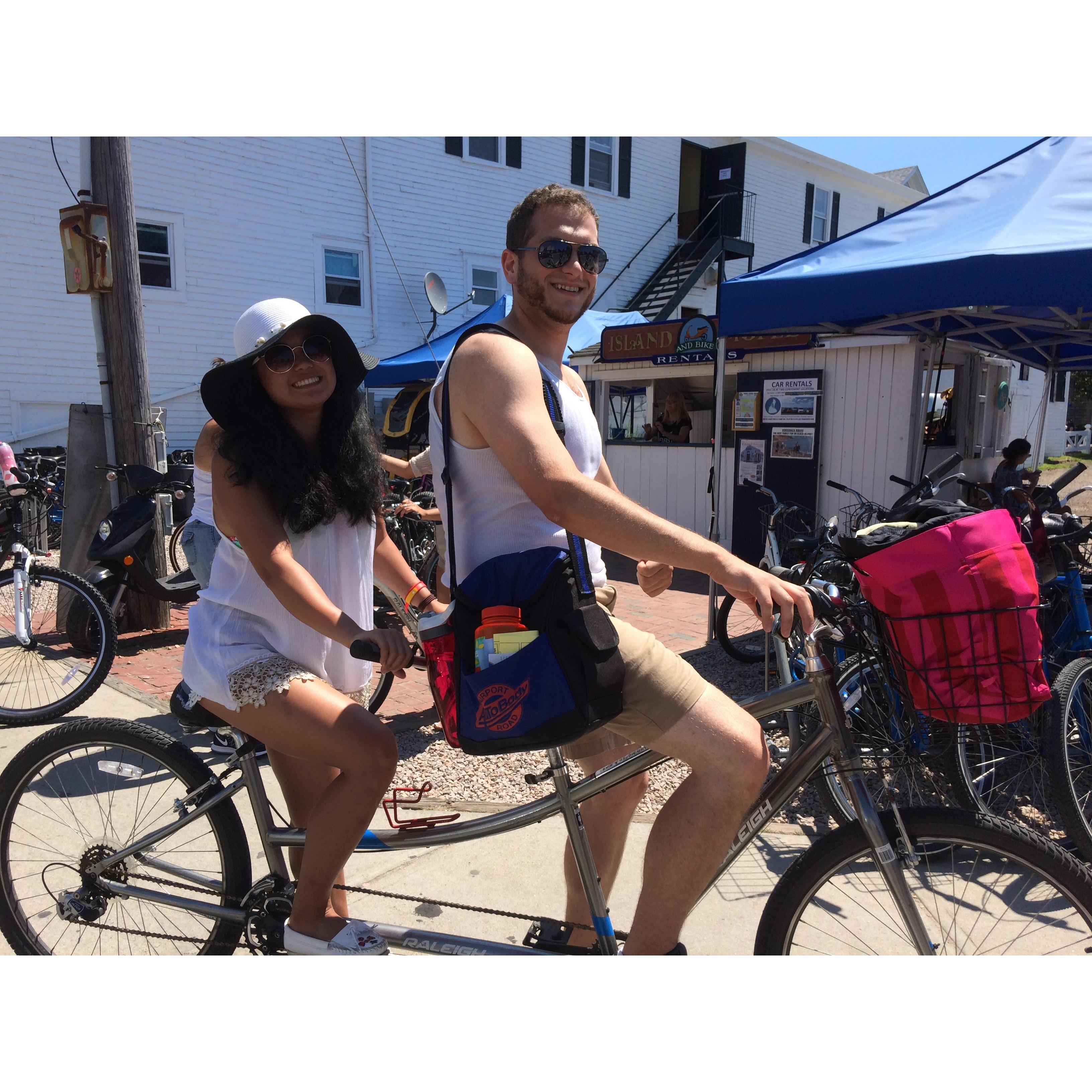 It all started with this cheesy tandem bike. Block Island 2016.
