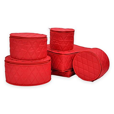 .ORG™ 6-Piece Quilted China Storage Set in Red