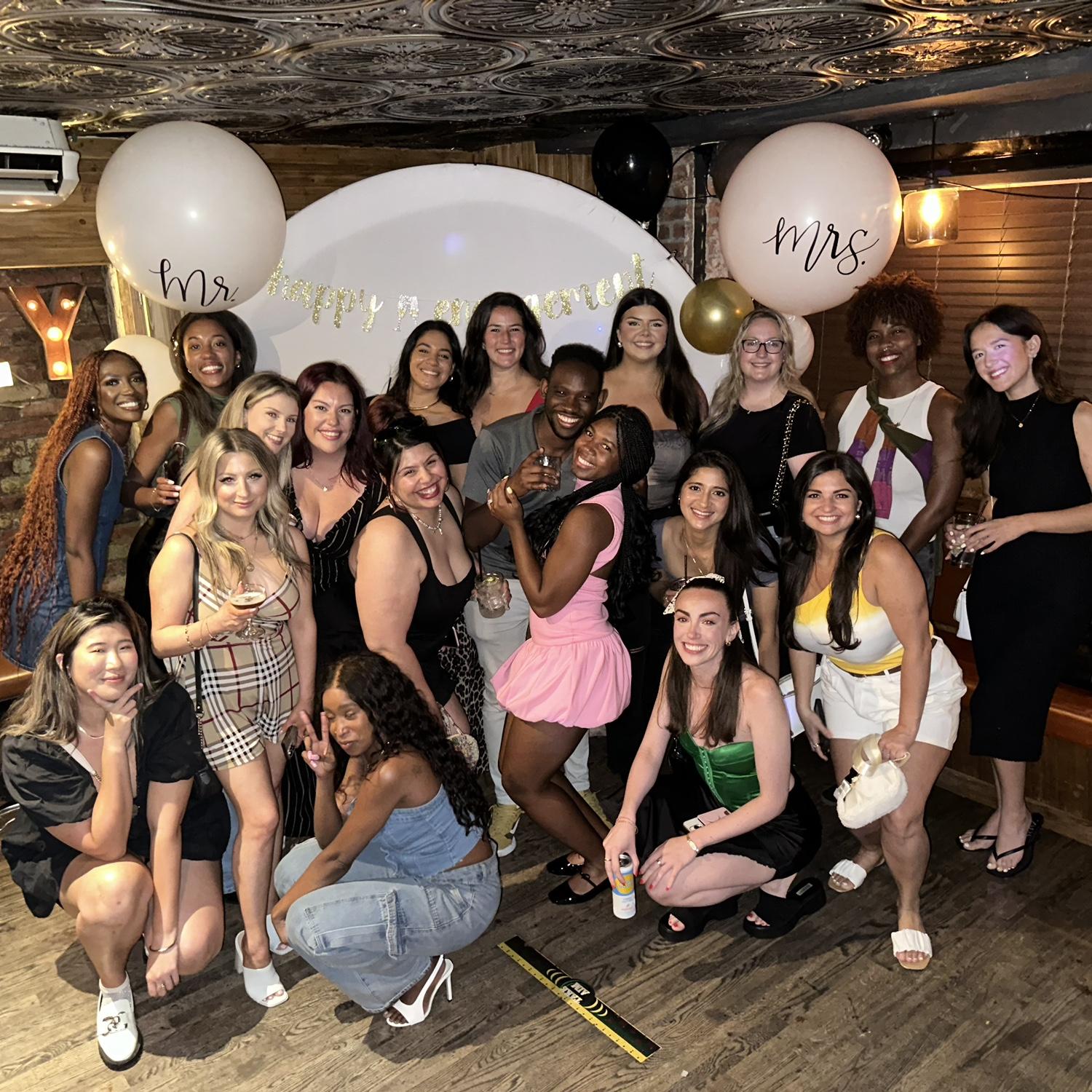 The girls at our surprise engagement party