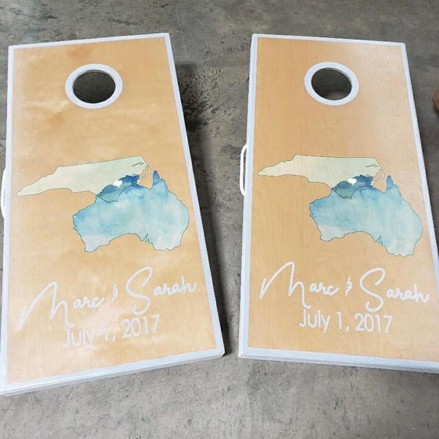 Watercolor Map of States Custom Cornhole...