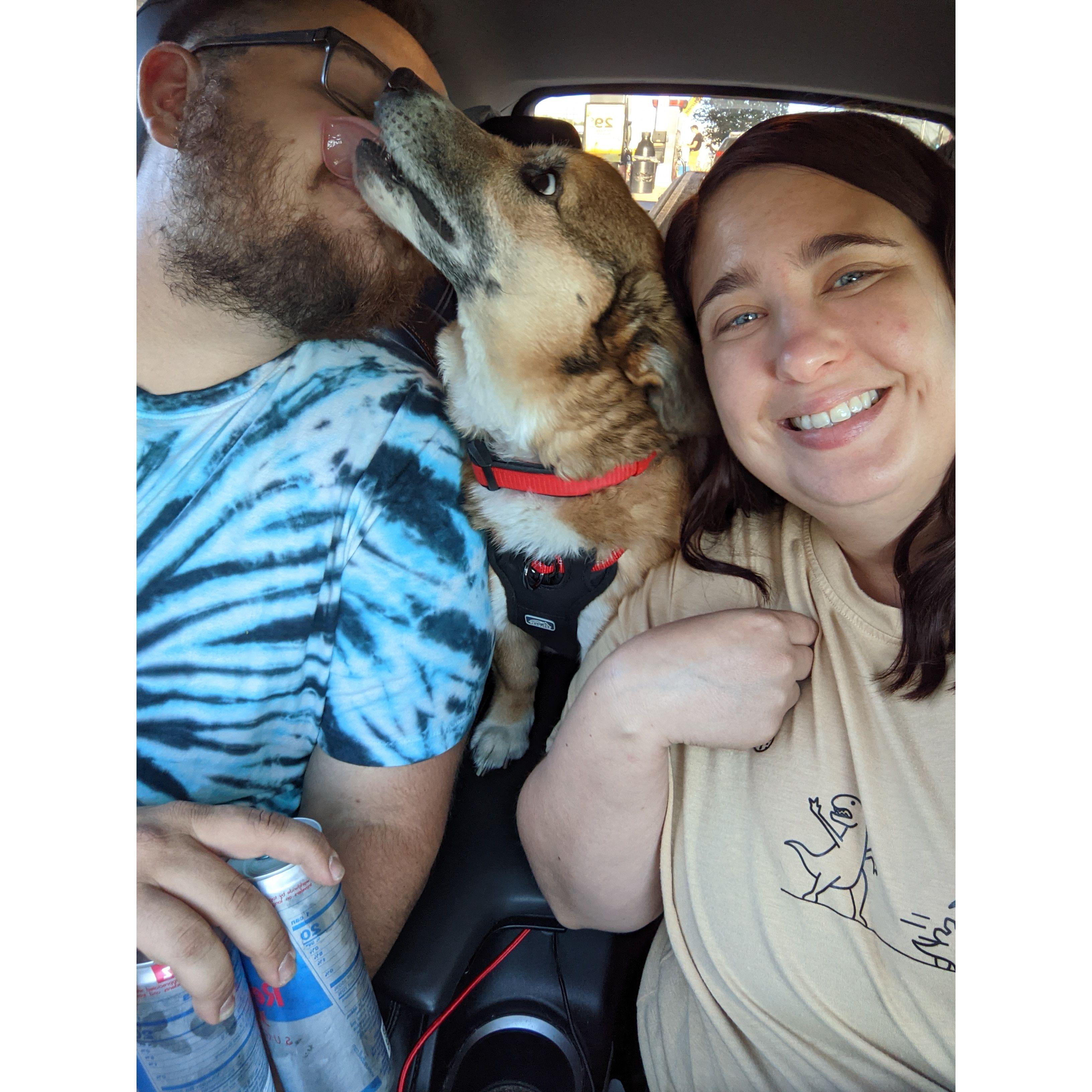 One of our first camping trips together. Our first photo with the three of us.