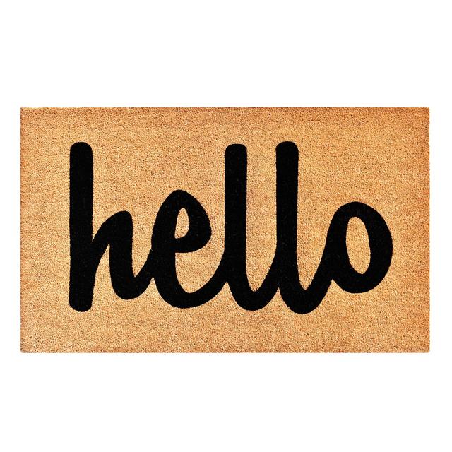 Calloway Mills 100341729NBS Hello Doormat, 17 X 29, Natural, Black