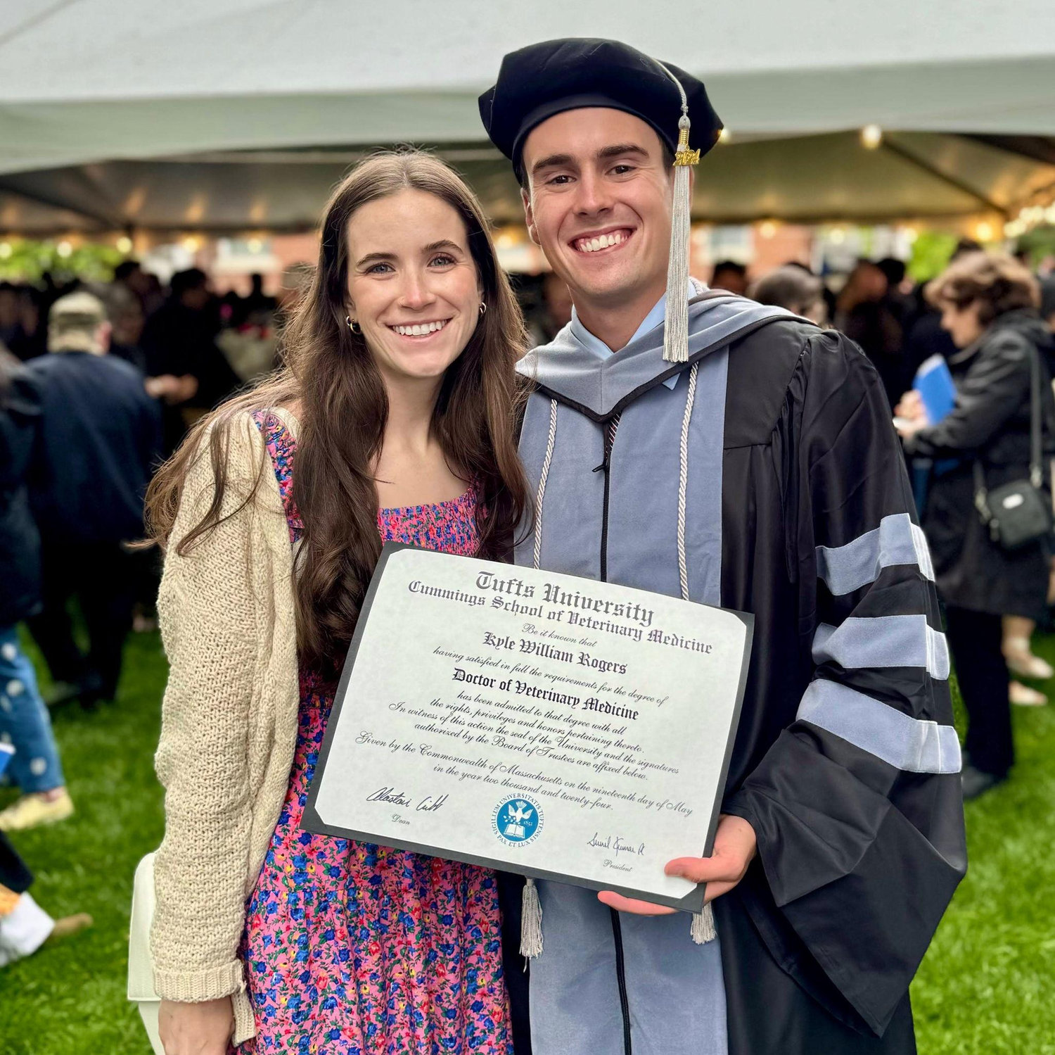 Kyle's graduation from Tufts veterinary school, 2024