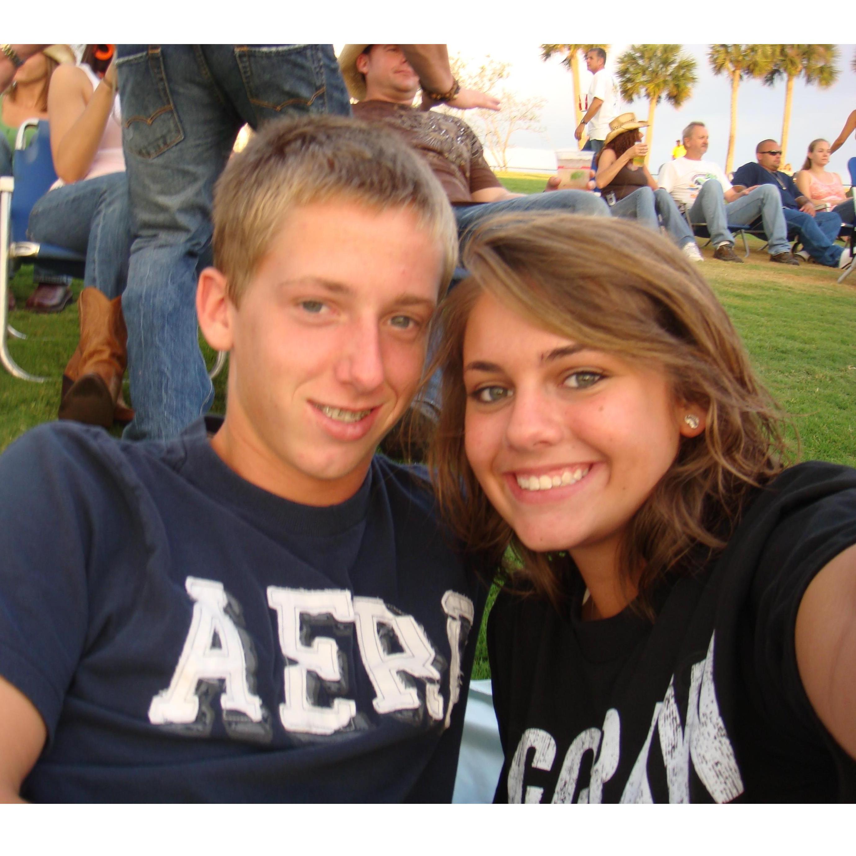 junior year of high school at a Tim McGraw concert, in the "friend zone" ;)