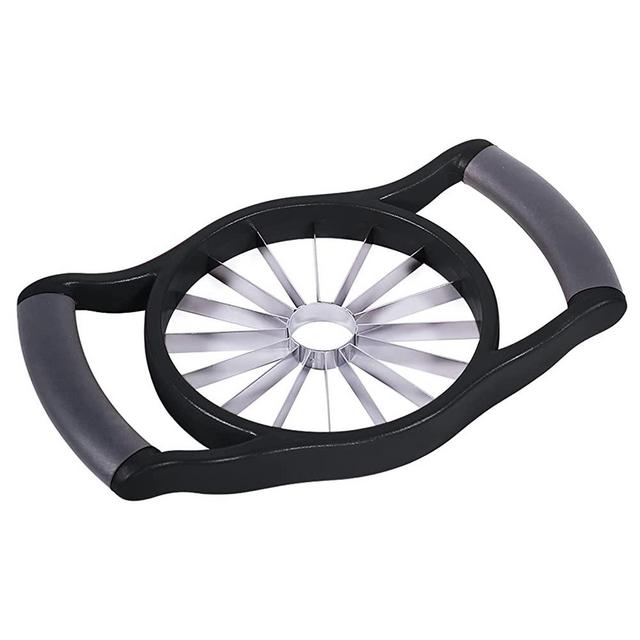Newness Apple Slicer Corer, 16-Slice [Large Size] Durable Heavy Duty Apple Slicer Corer, Cutter, Divider, Wedger, Integrated Design Fruits & Vegetables Slicer for Apple, Potato, Onion and More, Black