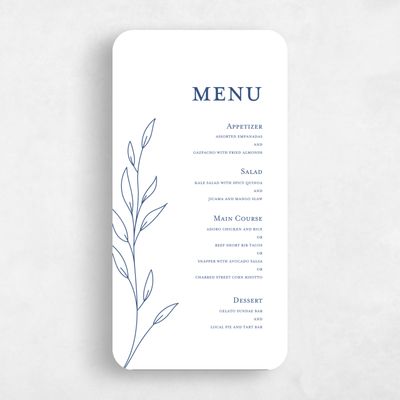 Blue Rounded Wedding Menu - Delana