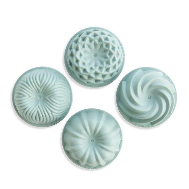 Nordic Ware Micro Mini Bundt Set, Four 1-Cup Servings, Sea Glass