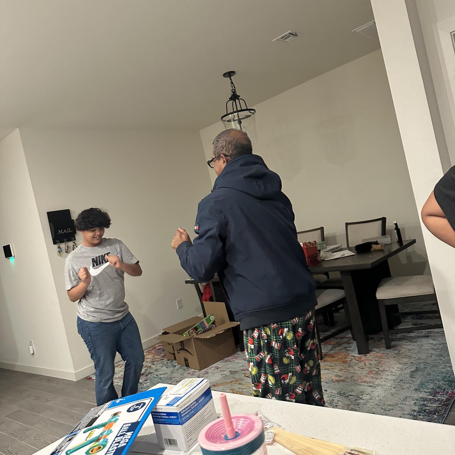 Dancing with the kiddo.