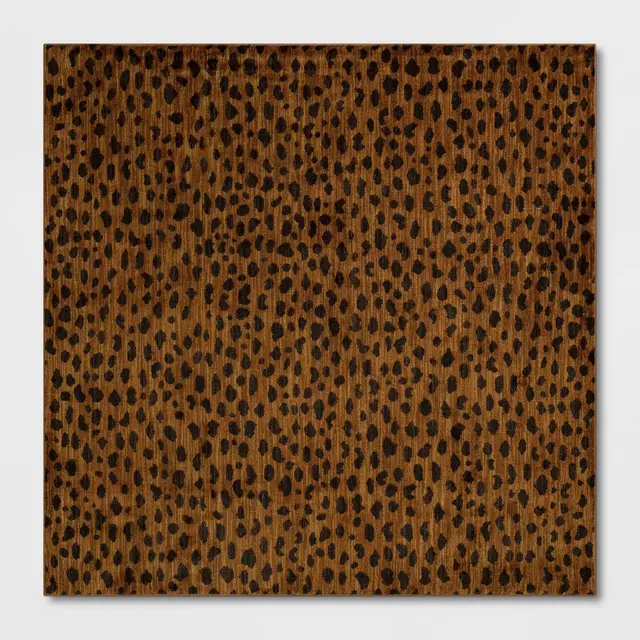 8'x8' Square Daffodil Leopard Print Woven Rug Copper - Threshold™