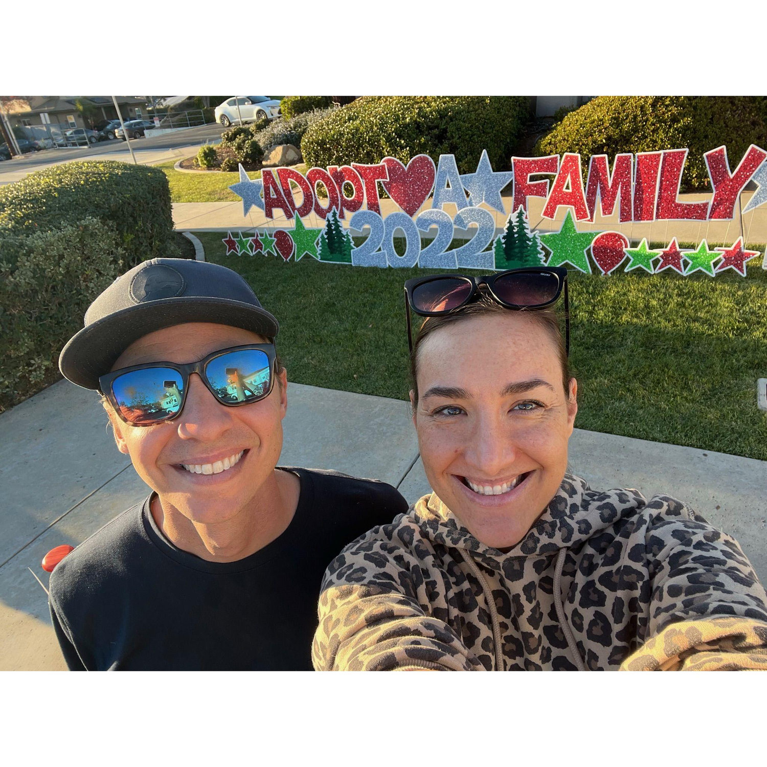 Dropping off holiday gifts to support Adopt A Family