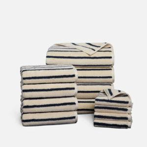 Super-Plush Turkish Cotton Towel Move-In Bundle - Color: Striped Abyss