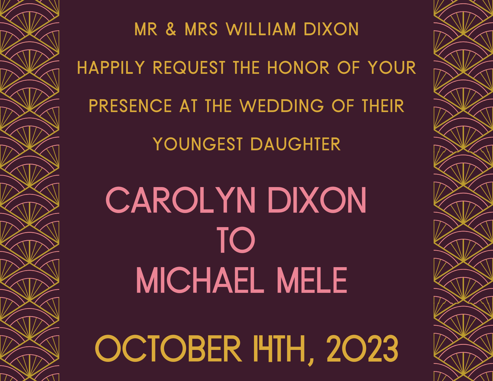 The Wedding Website of Carolyn Dixon and Michael Mele