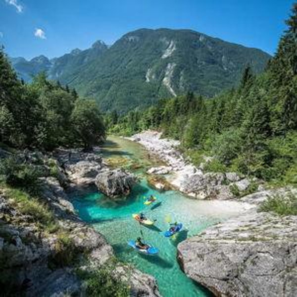 Kayak in the Soča River