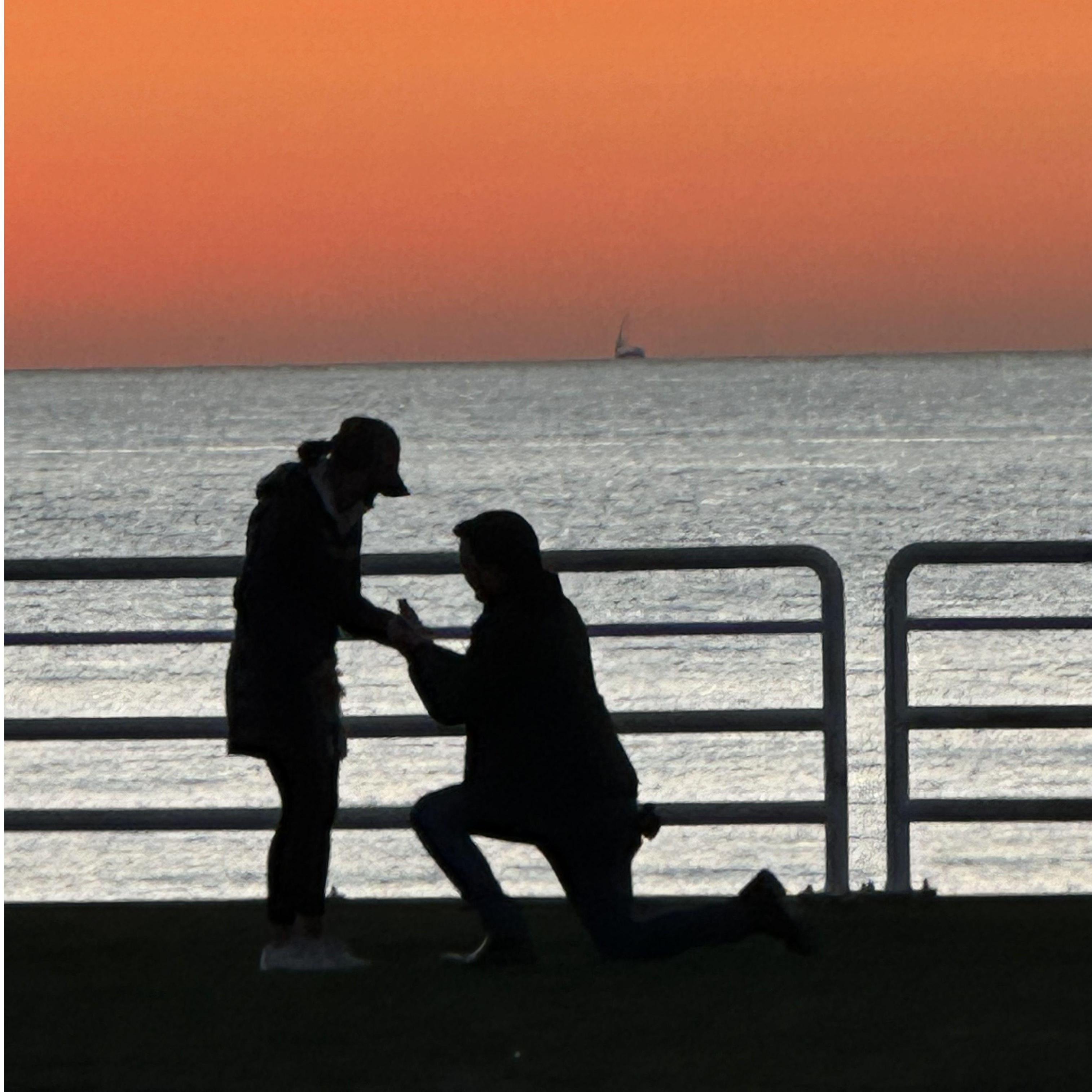 She said yes at sunrise!