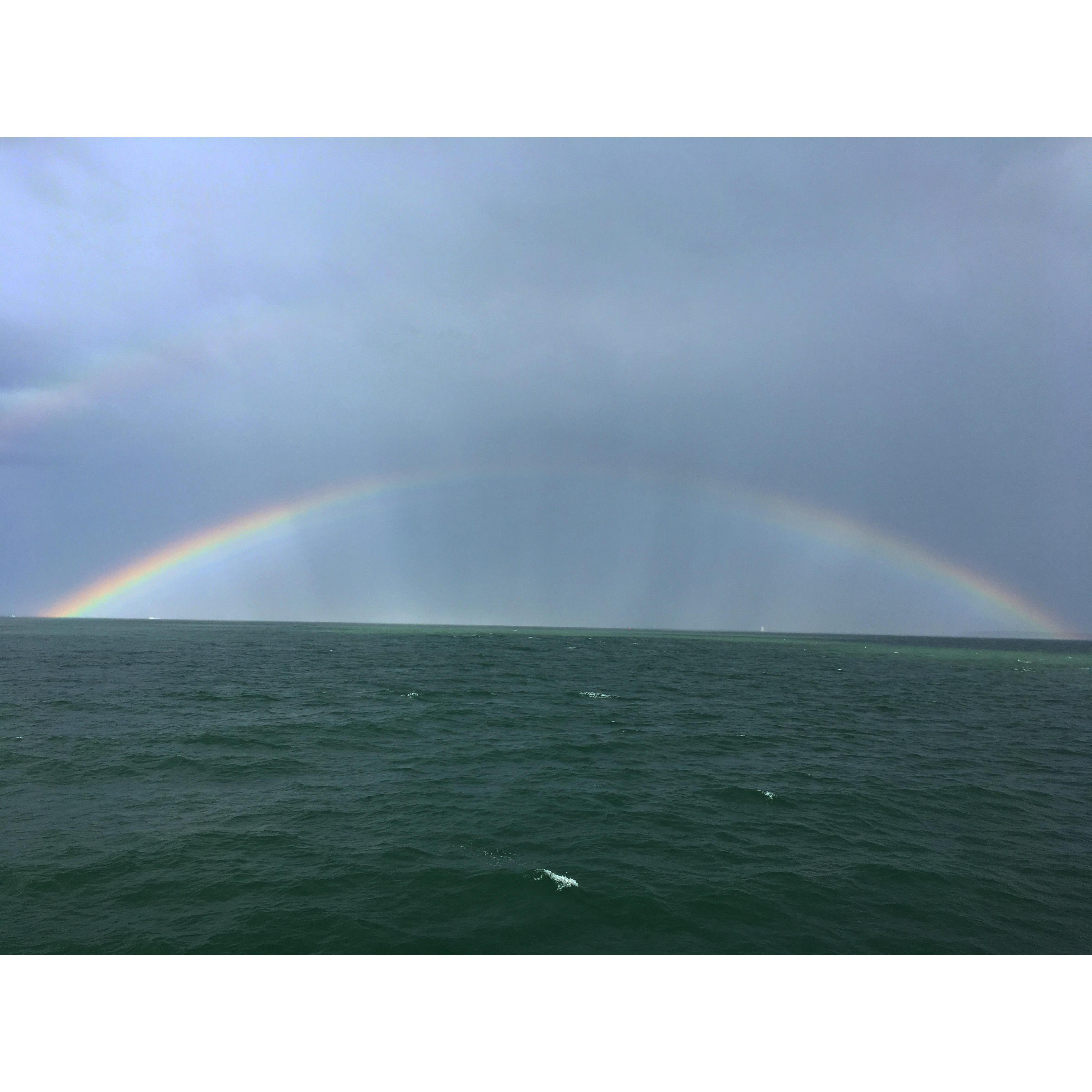 Rainbow on the way to Martha's Vineyard, hours after we got engaged.
