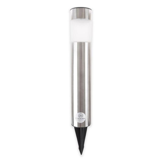 Pure Garden 4-Count LED Solar Lights in Stainless Steel