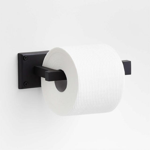 Square Edge Matte Black Wall-Mounted Toilet Paper Holder
