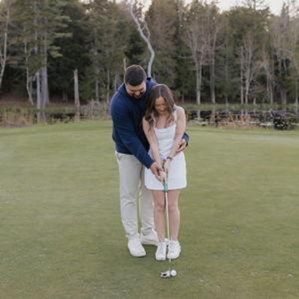 Golfing on our honeymoon!