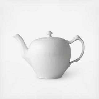 White Fluted Teapot