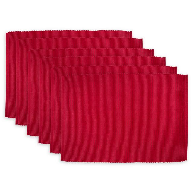 Design Imports Ribbed Placemats in Cardinal Red (Set of 6)